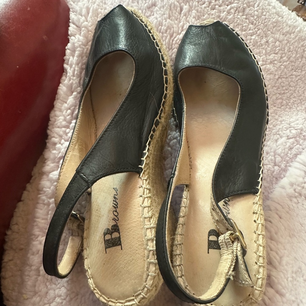 Black Espadrille Sandals with Slingback Strap